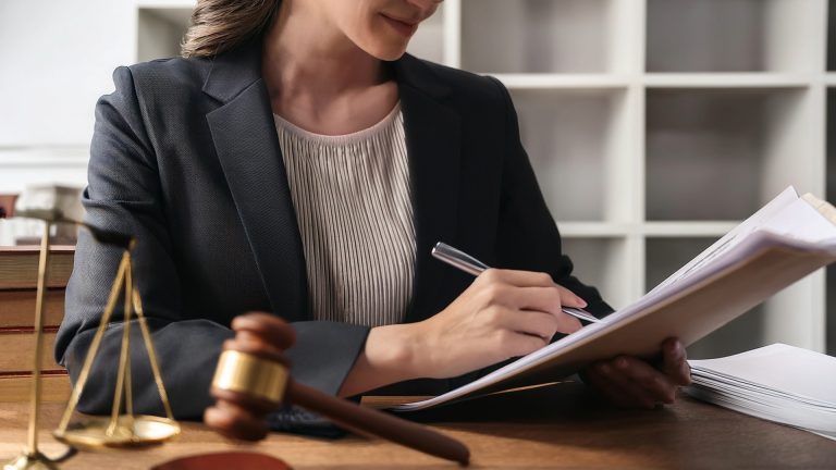 Lawyer reviewing estate planning and funeral directive documents